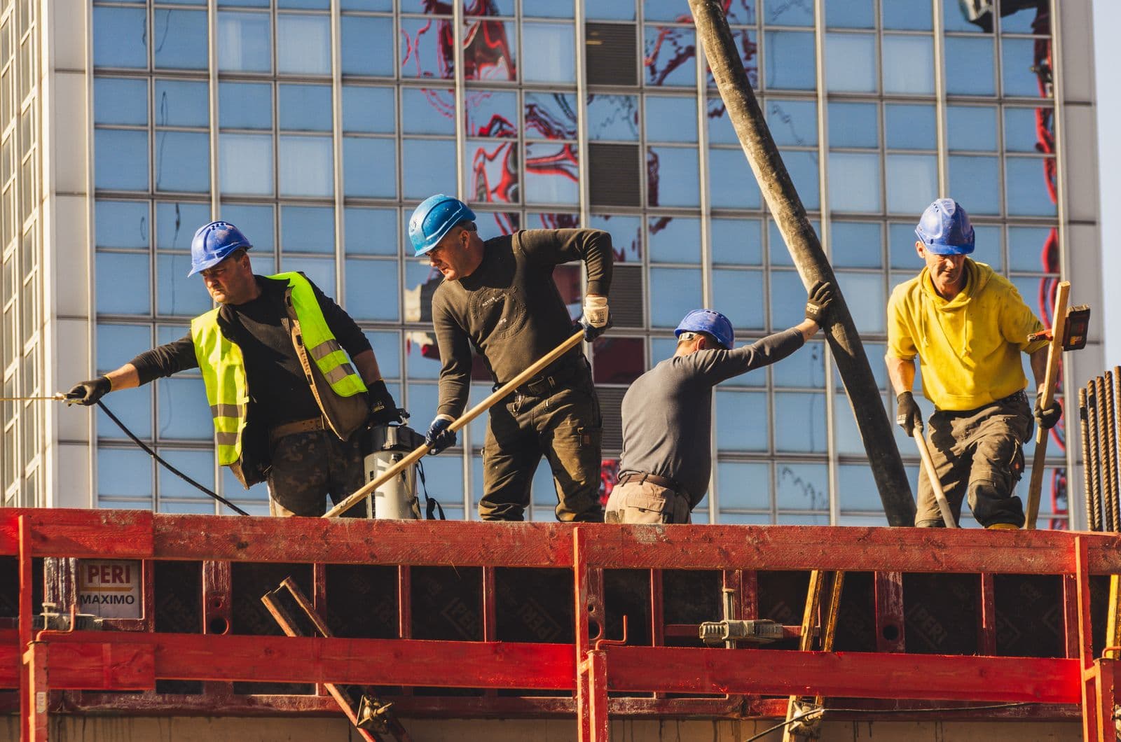 Construction workforce on site